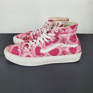Vans Shoes Mens Size 10.5 Pink Heart Print Sk8-Hi High Top Skate Womens 12